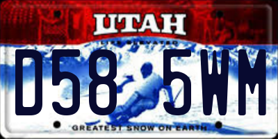 UT license plate D585WM