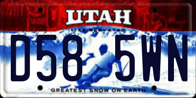 UT license plate D585WN
