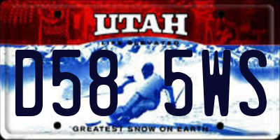 UT license plate D585WS