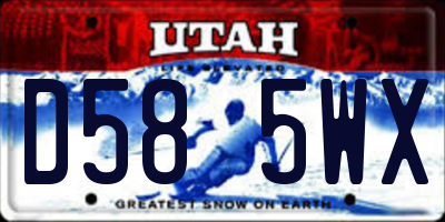UT license plate D585WX