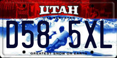 UT license plate D585XL