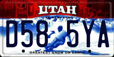 UT license plate D585YA