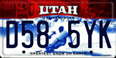 UT license plate D585YK