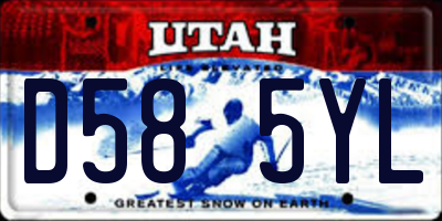 UT license plate D585YL