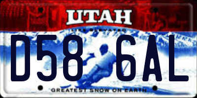 UT license plate D586AL