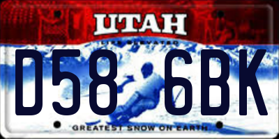 UT license plate D586BK