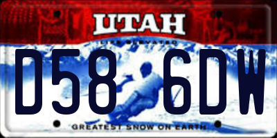 UT license plate D586DW