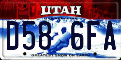 UT license plate D586FA