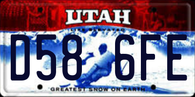 UT license plate D586FE