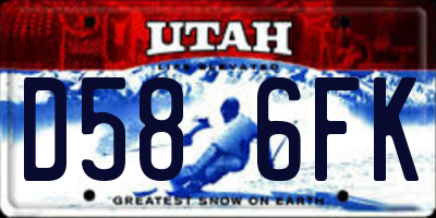 UT license plate D586FK