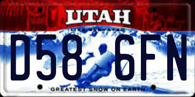 UT license plate D586FN