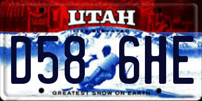UT license plate D586HE