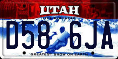UT license plate D586JA