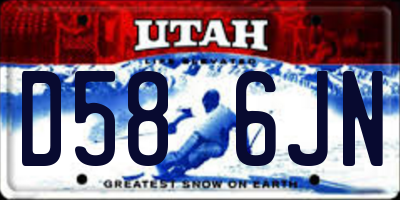 UT license plate D586JN
