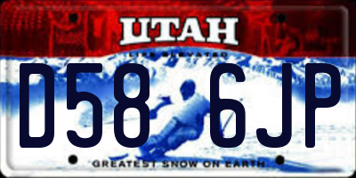 UT license plate D586JP