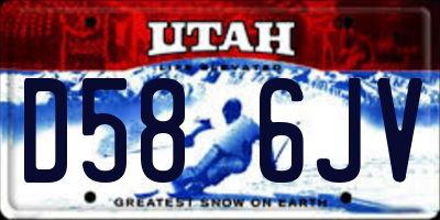 UT license plate D586JV
