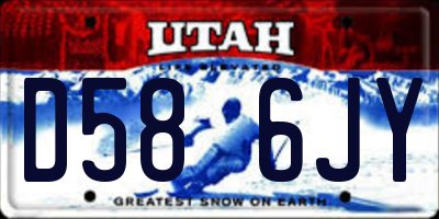 UT license plate D586JY