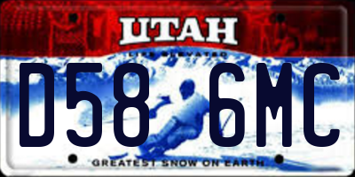 UT license plate D586MC