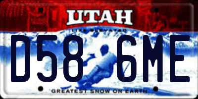 UT license plate D586ME