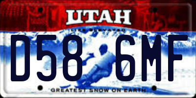 UT license plate D586MF