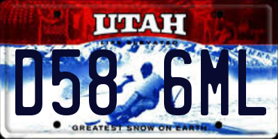 UT license plate D586ML
