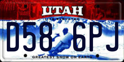 UT license plate D586PJ