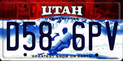 UT license plate D586PV