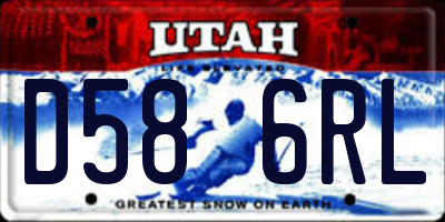 UT license plate D586RL