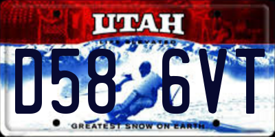 UT license plate D586VT