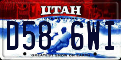 UT license plate D586WI