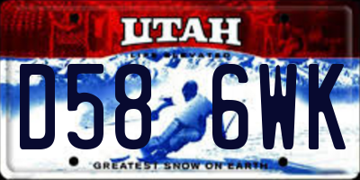 UT license plate D586WK
