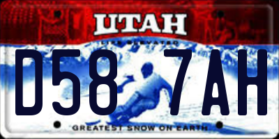 UT license plate D587AH