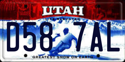 UT license plate D587AL
