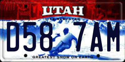 UT license plate D587AM
