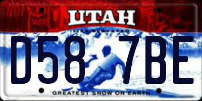 UT license plate D587BE