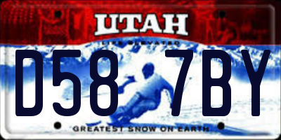 UT license plate D587BY