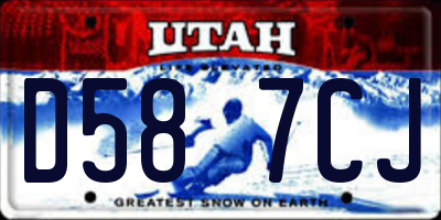 UT license plate D587CJ