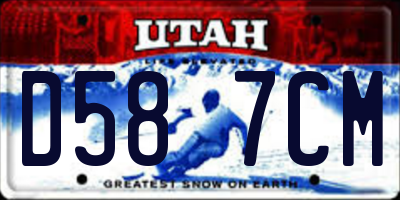 UT license plate D587CM