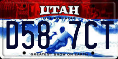UT license plate D587CT