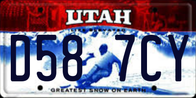 UT license plate D587CY