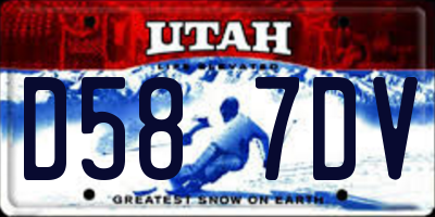 UT license plate D587DV