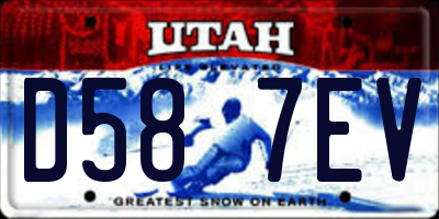 UT license plate D587EV