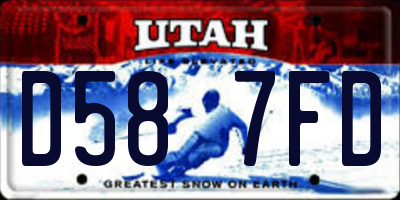 UT license plate D587FD