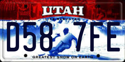 UT license plate D587FE