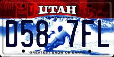 UT license plate D587FL