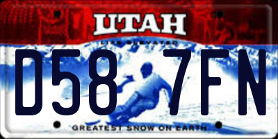UT license plate D587FN