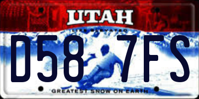 UT license plate D587FS