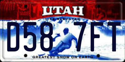 UT license plate D587FT