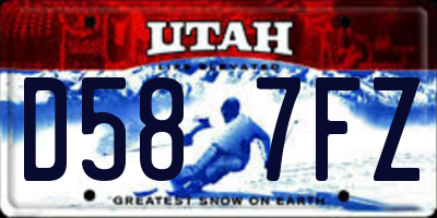 UT license plate D587FZ
