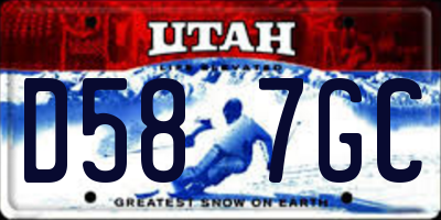 UT license plate D587GC